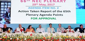 The Governor of Arunachal Pradesh Shri P.B. Acharya during the 66th Plenary of North Eastern Council at New Delhi on 29th May 2017. 